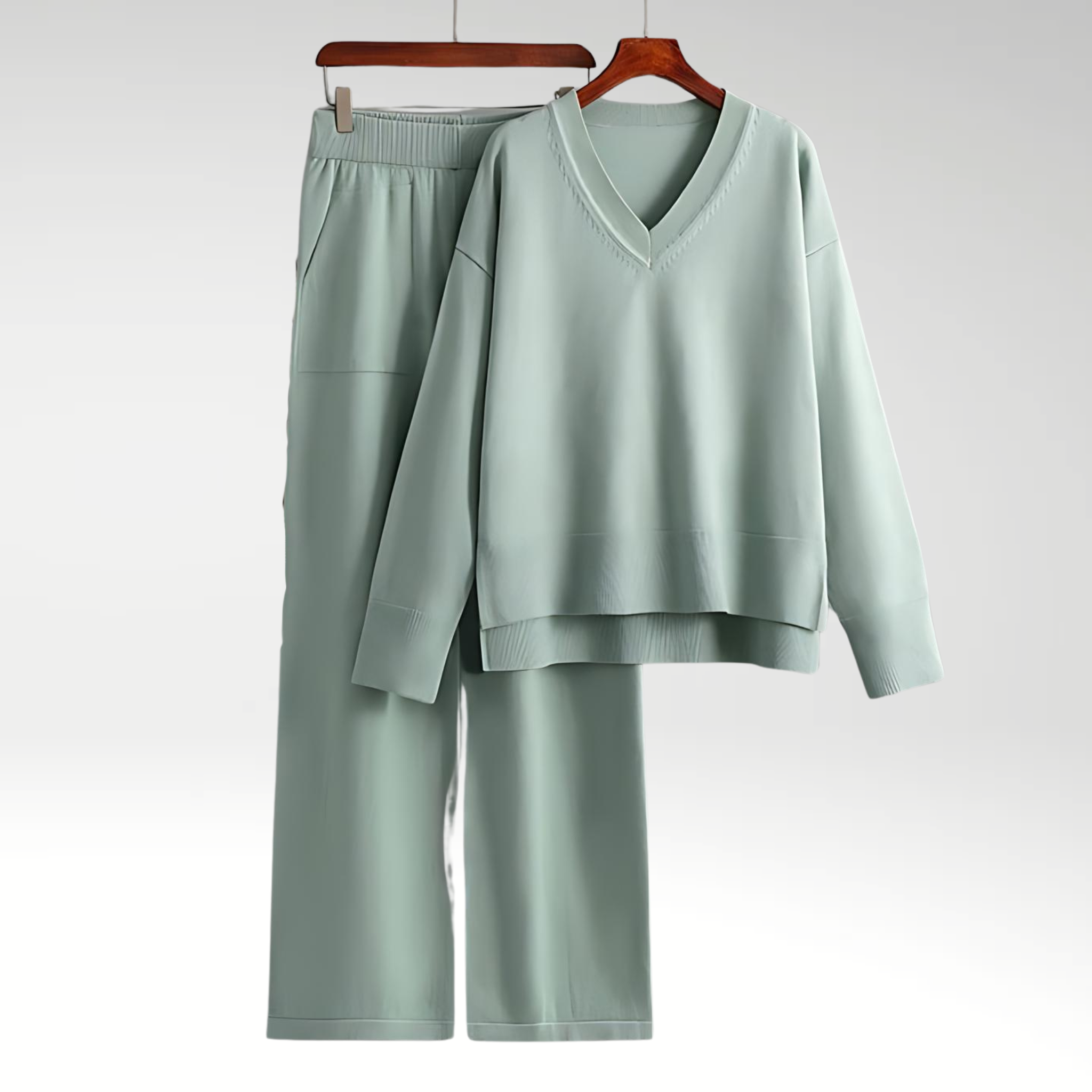 Emily | Elegant V-Neck Two-Piece Ensemble