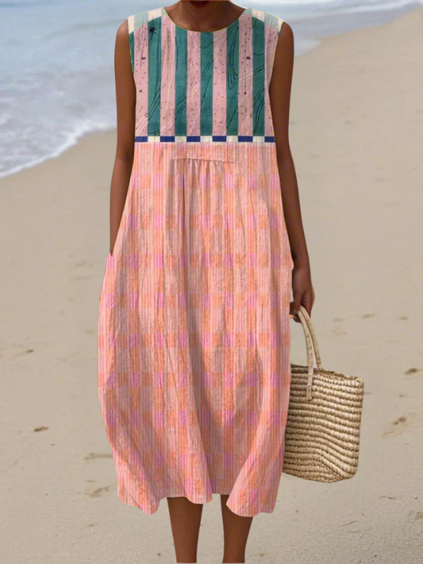 Pastel Striped Midi Dress by Lily™