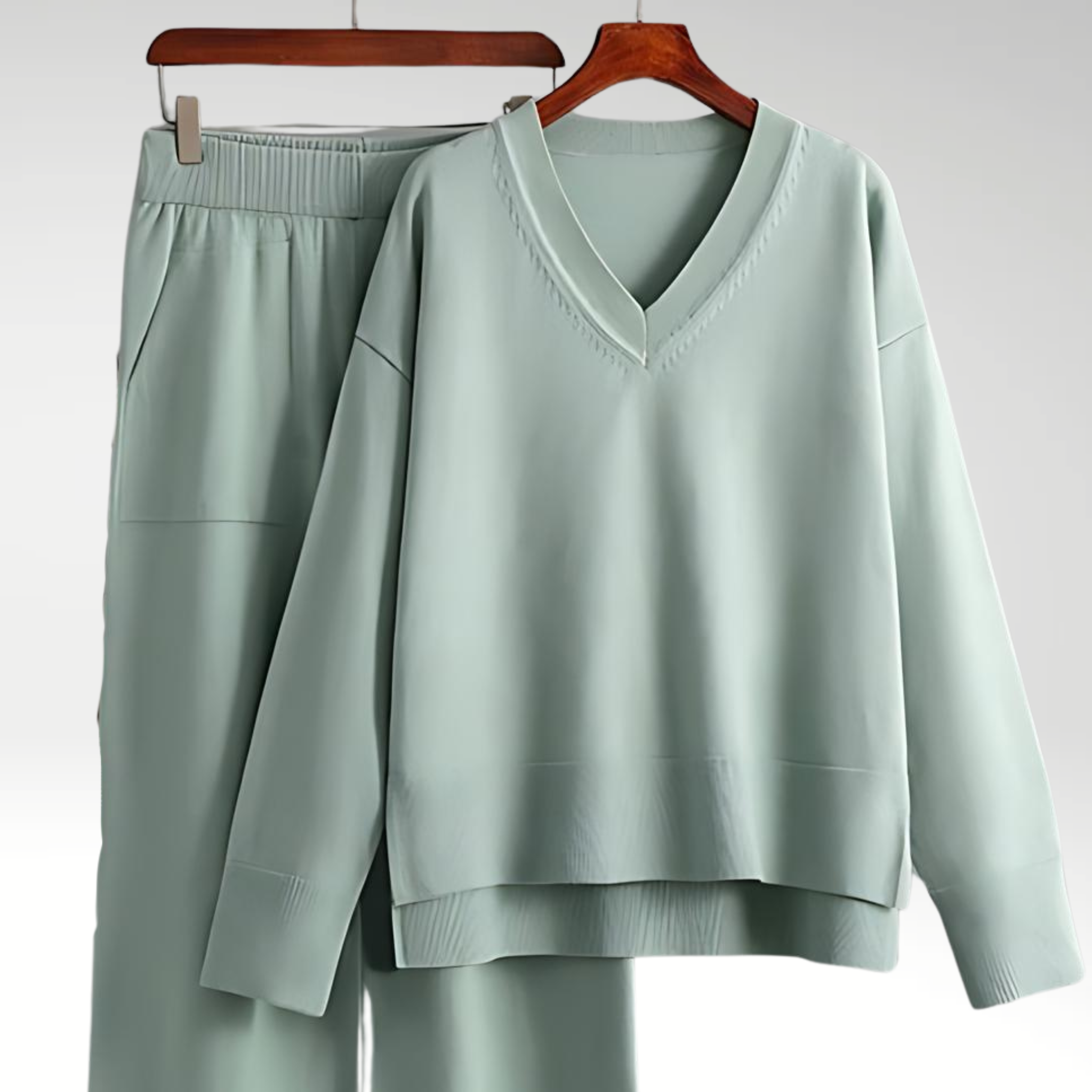 Emily | Elegant V-Neck Two-Piece Ensemble