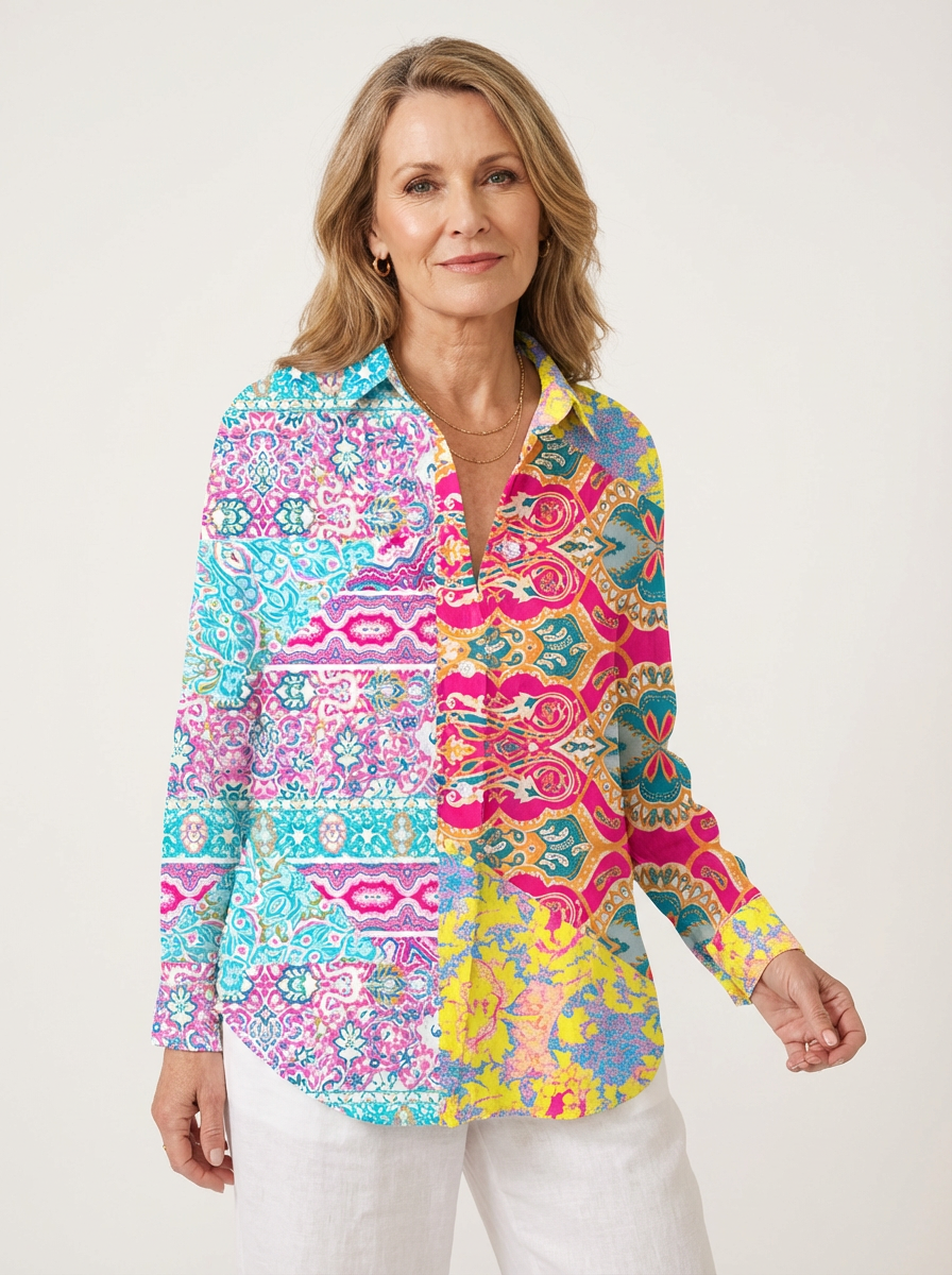 Veda | Mosaic Floral Blouse