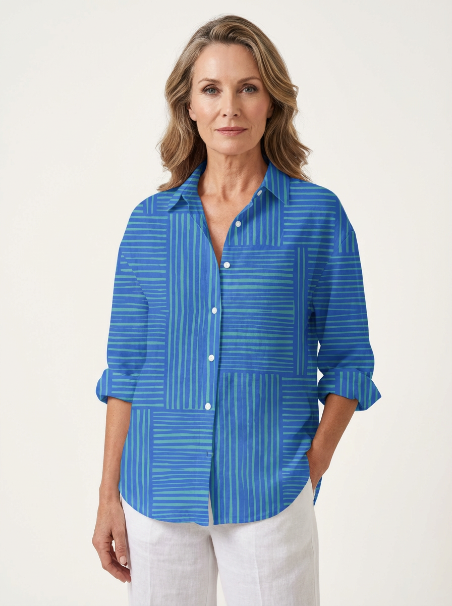 Feline | Azure Striped Top