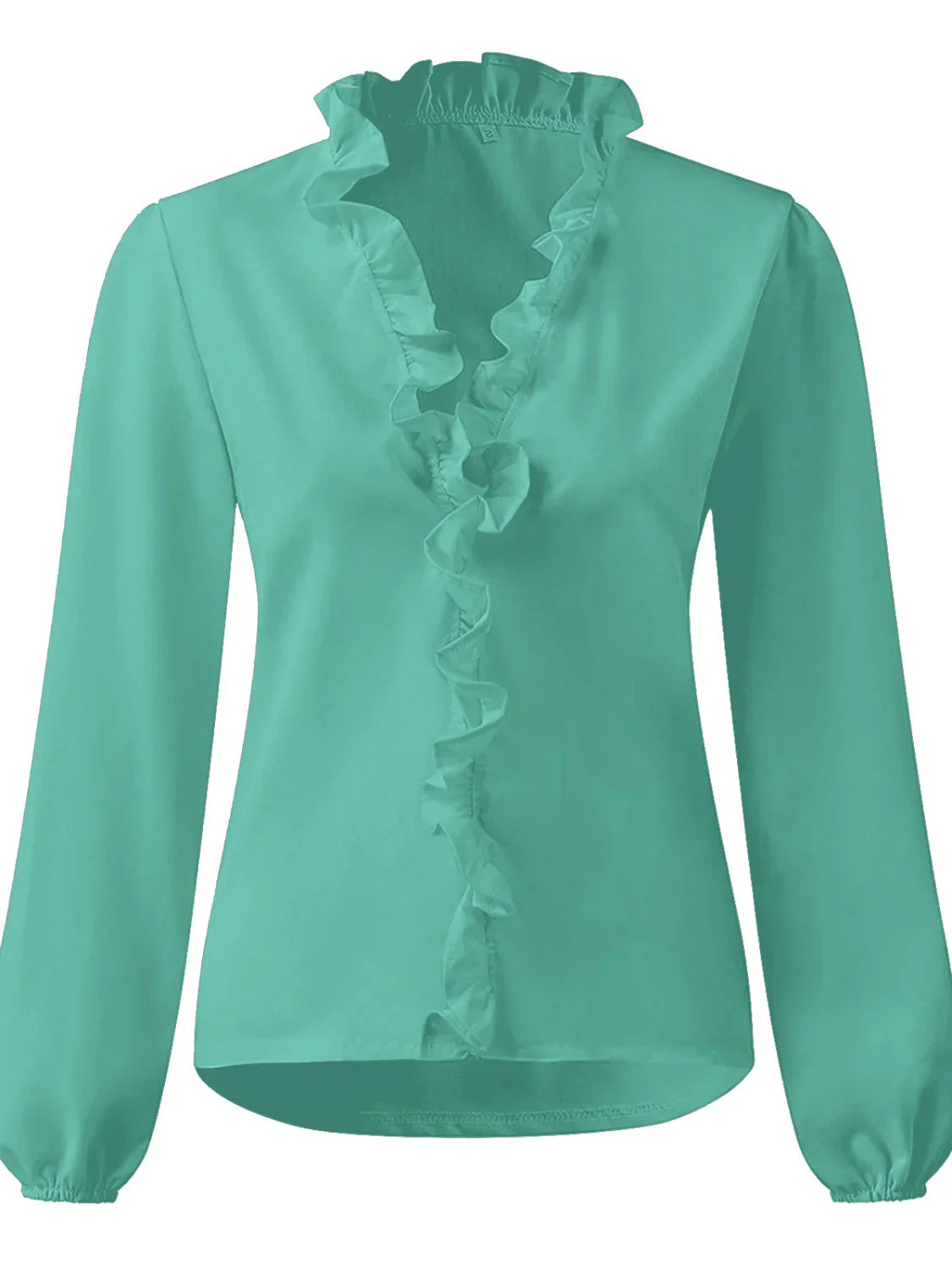 Maisie | Long Sleeve Blouse with Ruffled V-Neck