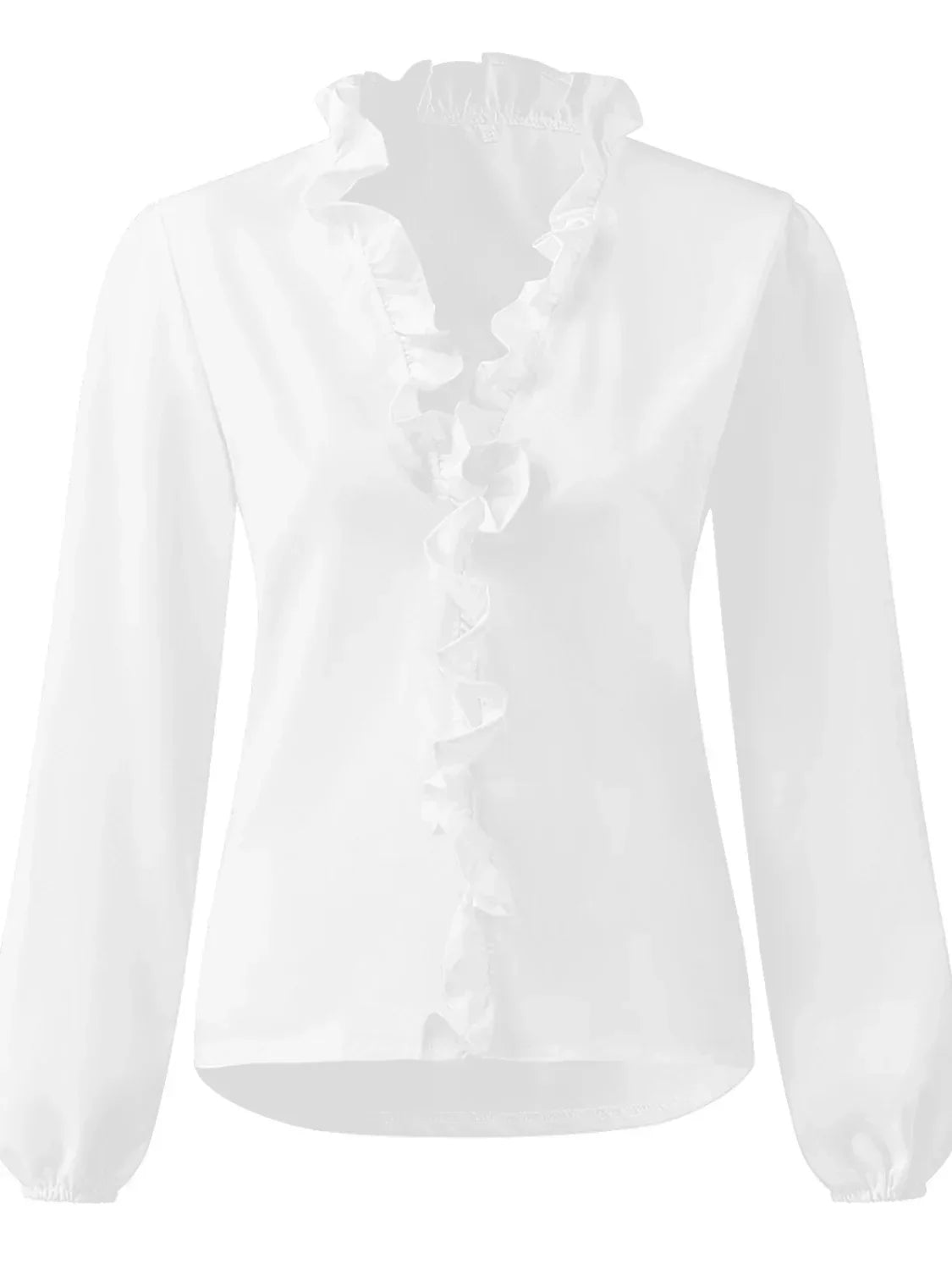 Maisie | Long Sleeve Blouse with Ruffled V-Neck