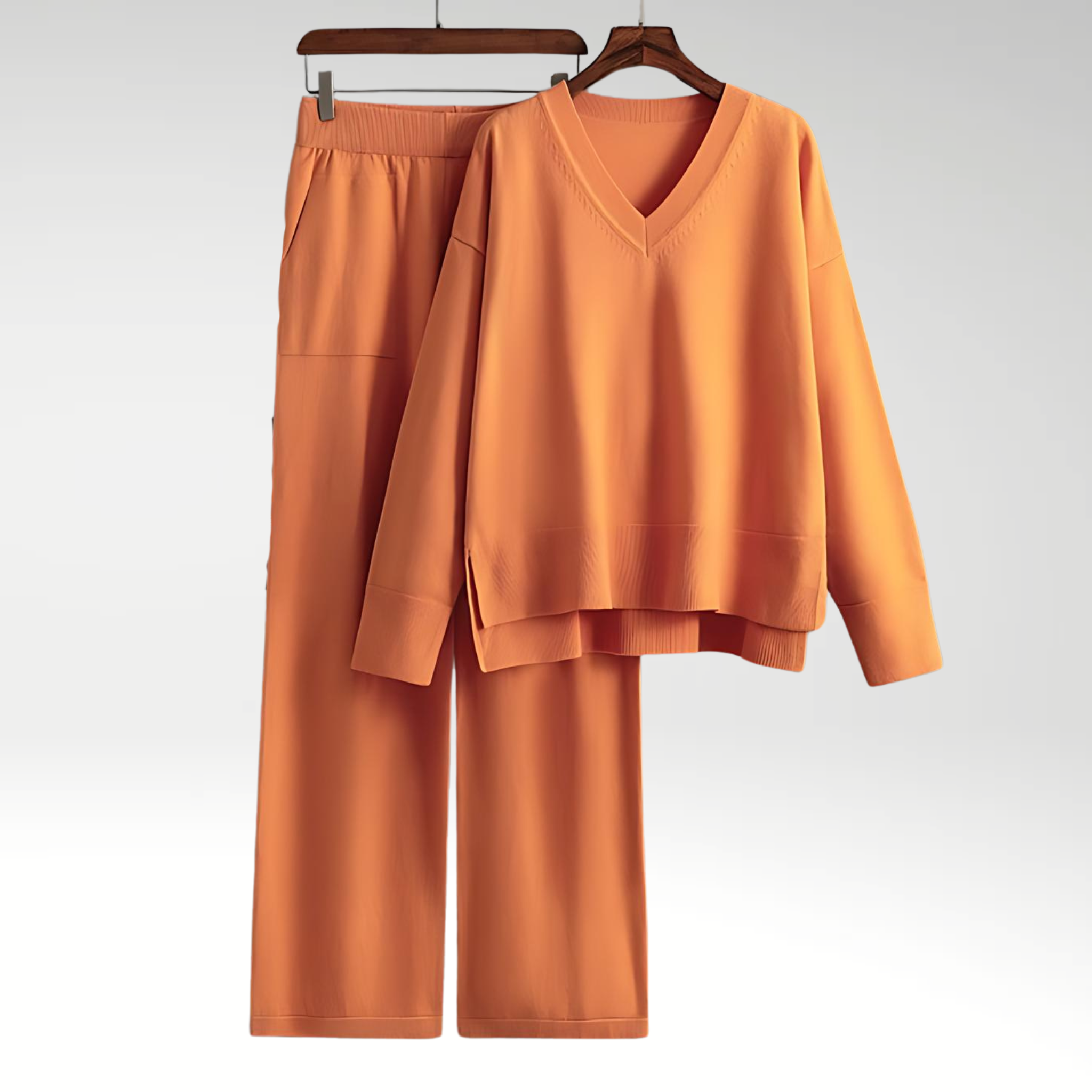 Emily | Elegant V-Neck Two-Piece Ensemble