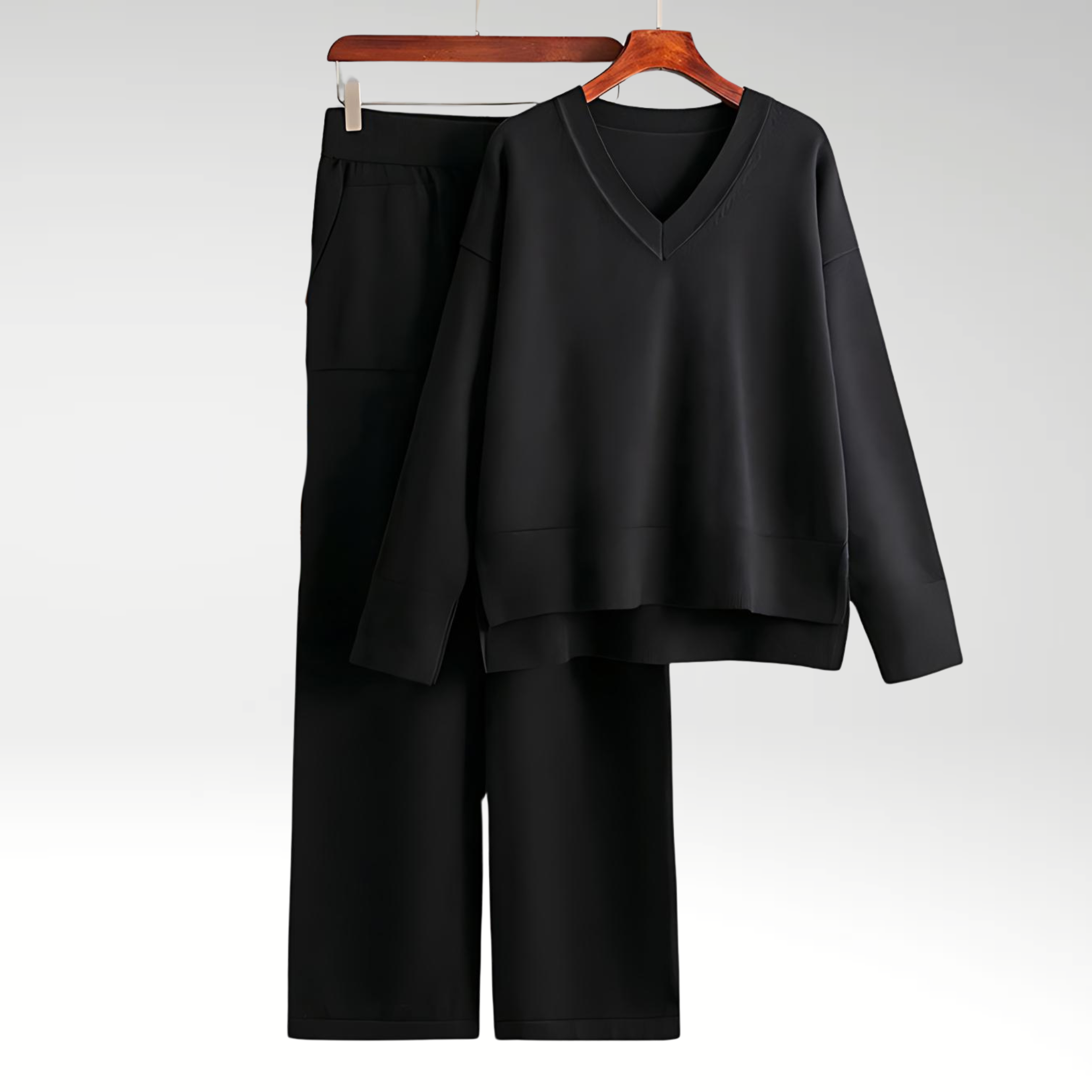 Emily | Elegant V-Neck Two-Piece Ensemble