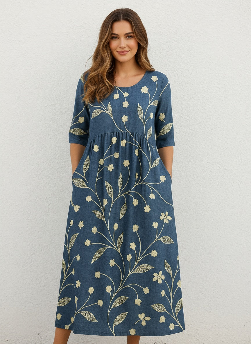 Emerald Green | Casual Midi Dress