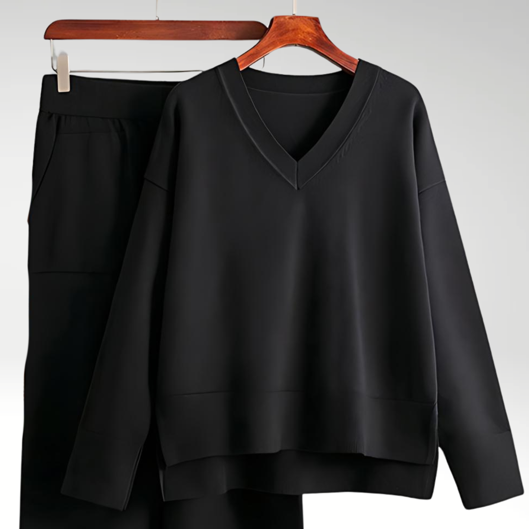 Emily | Elegant V-Neck Two-Piece Ensemble