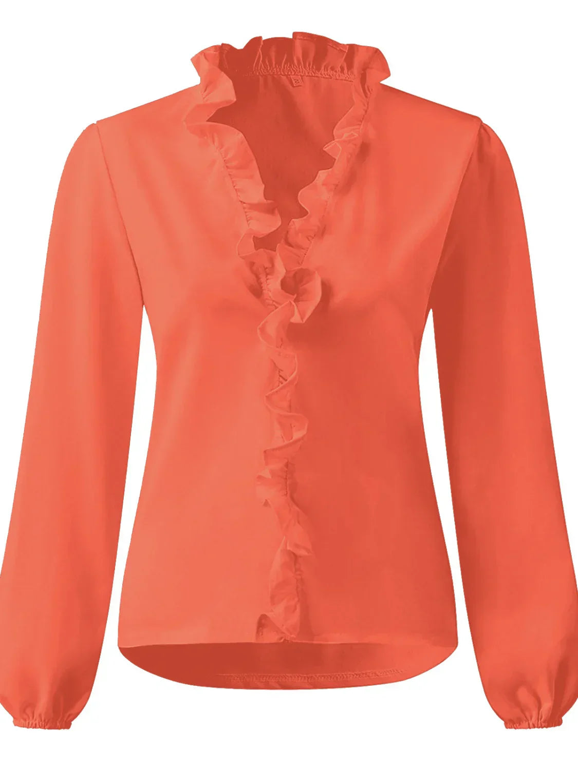 Maisie | Long Sleeve Blouse with Ruffled V-Neck