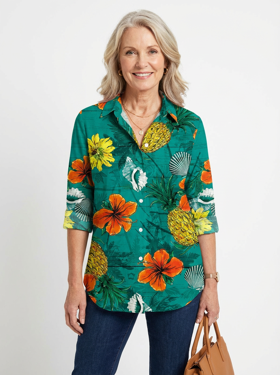 Luna | Breeze in Blue Garden Blouse