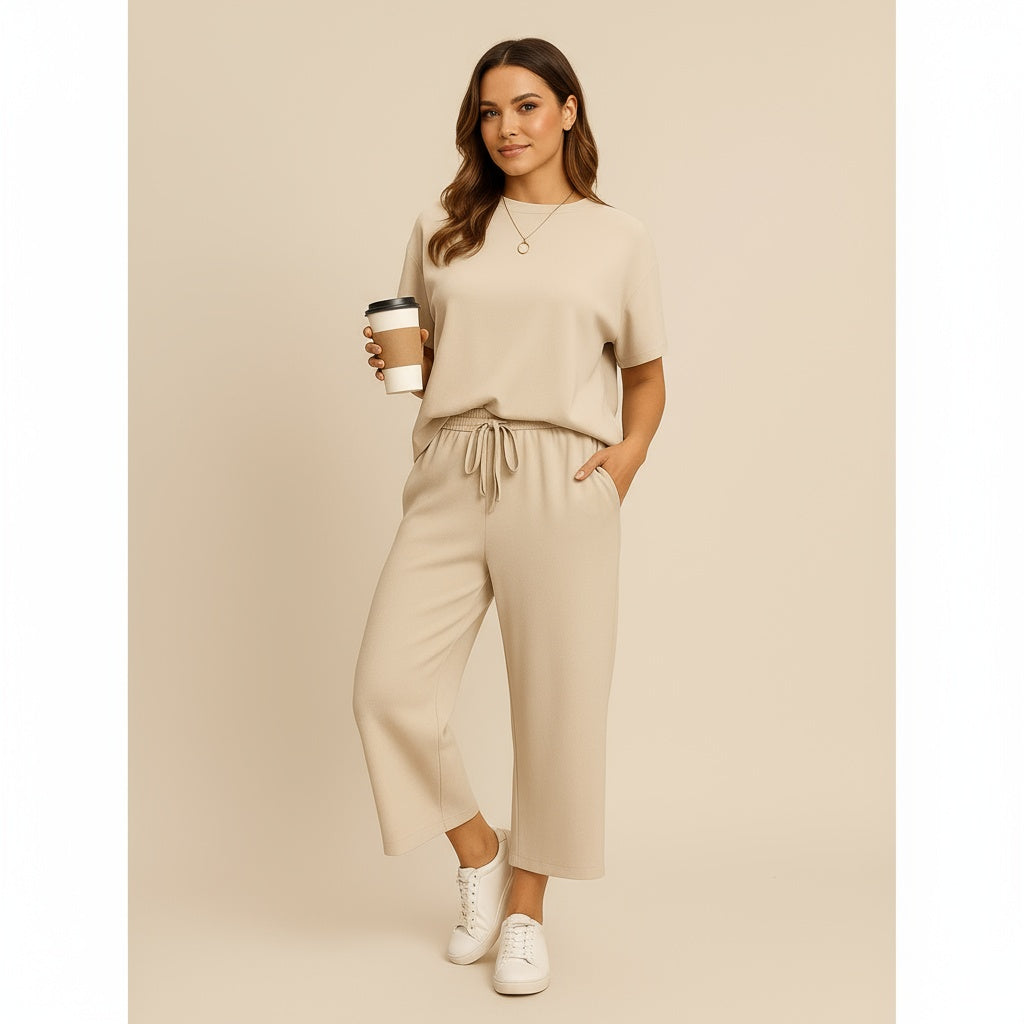 Aesthetic™ | Stylish Casual Top & Pants Ensemble