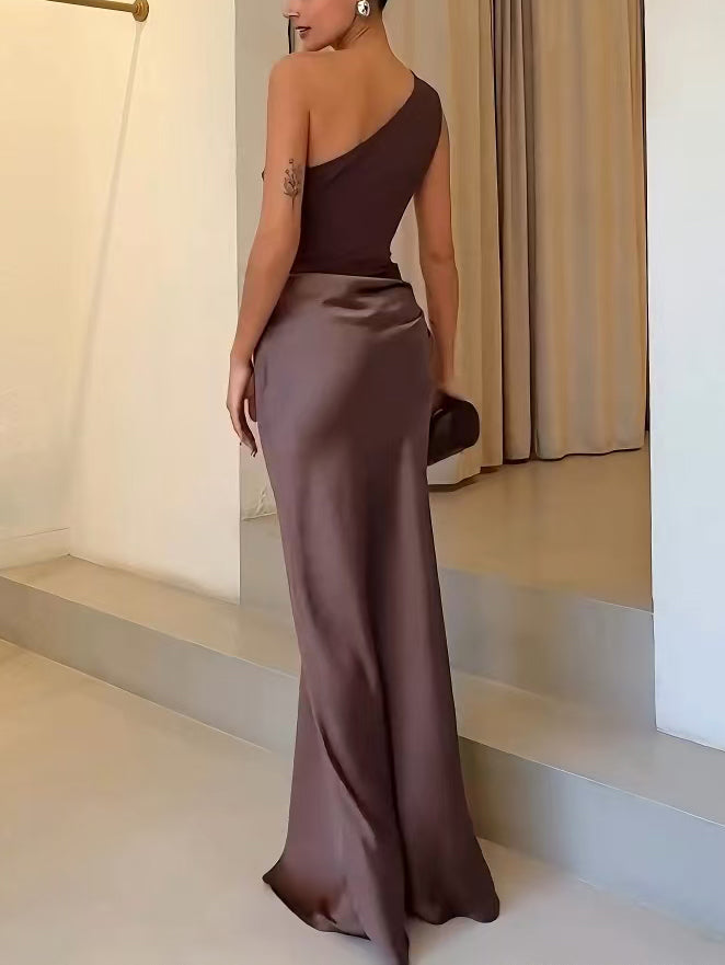 Alessandra™ | Elegant One-Shoulder Maxi Dress