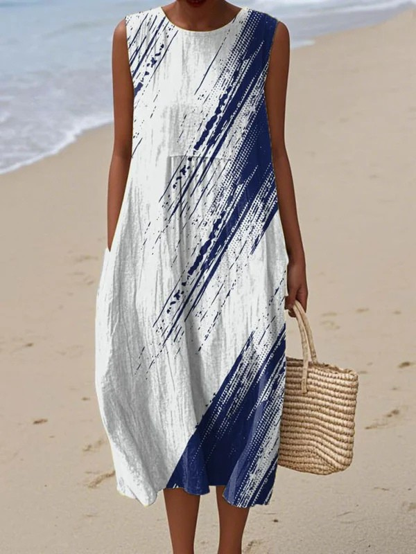 Faith™ Brushstroke Midi Dress" can be rewritten as "Faith™ Artistic Brushstroke Midi Dress.