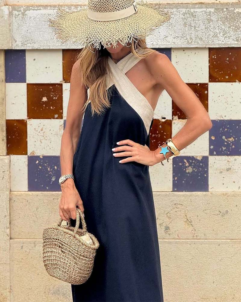 Aimee | Lightweight and Comfortable Cross-Back Maxi Dress