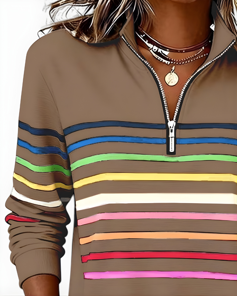 MARIS™ Top zip casual stripes