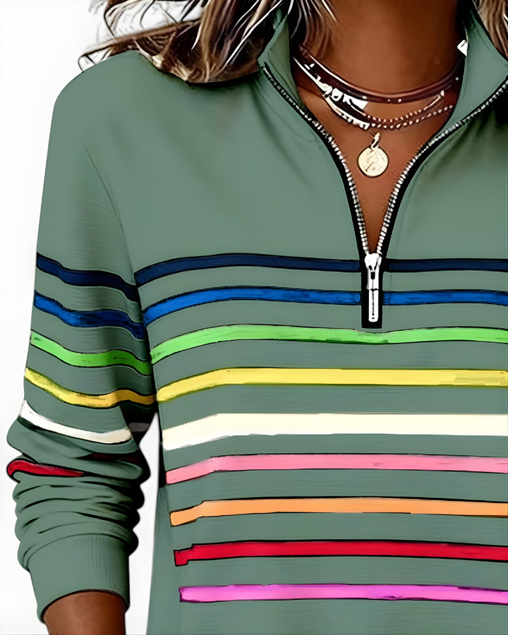 MARIS™ Top zip casual stripes