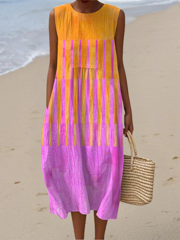 Lucy™ Sunset Striped Midi Dress