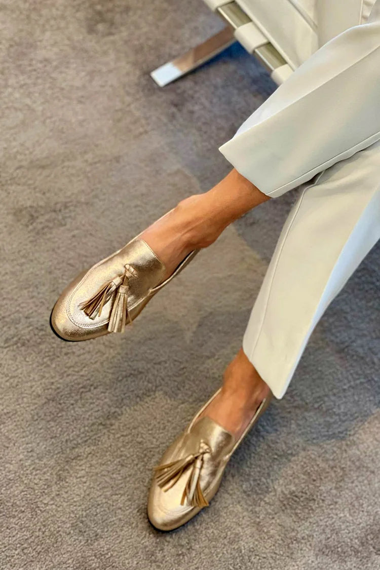 Laurel™ Chic Gold Moccasins