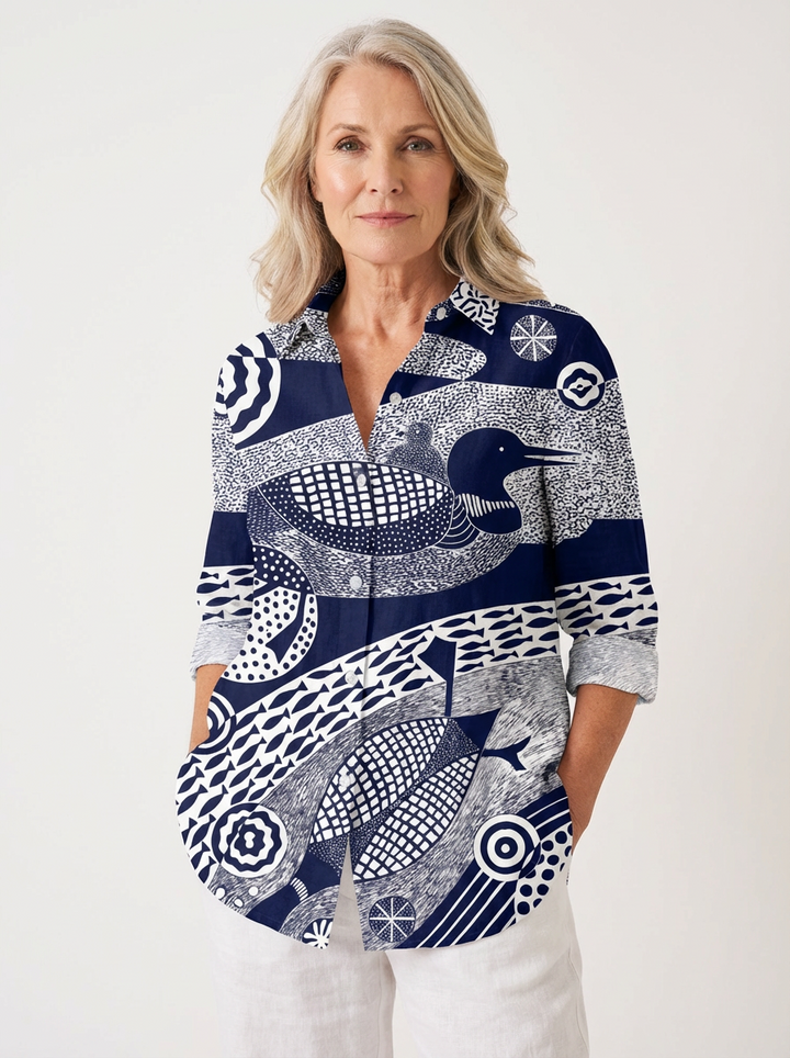 Marin | Duck & Fish Narrative Blouse