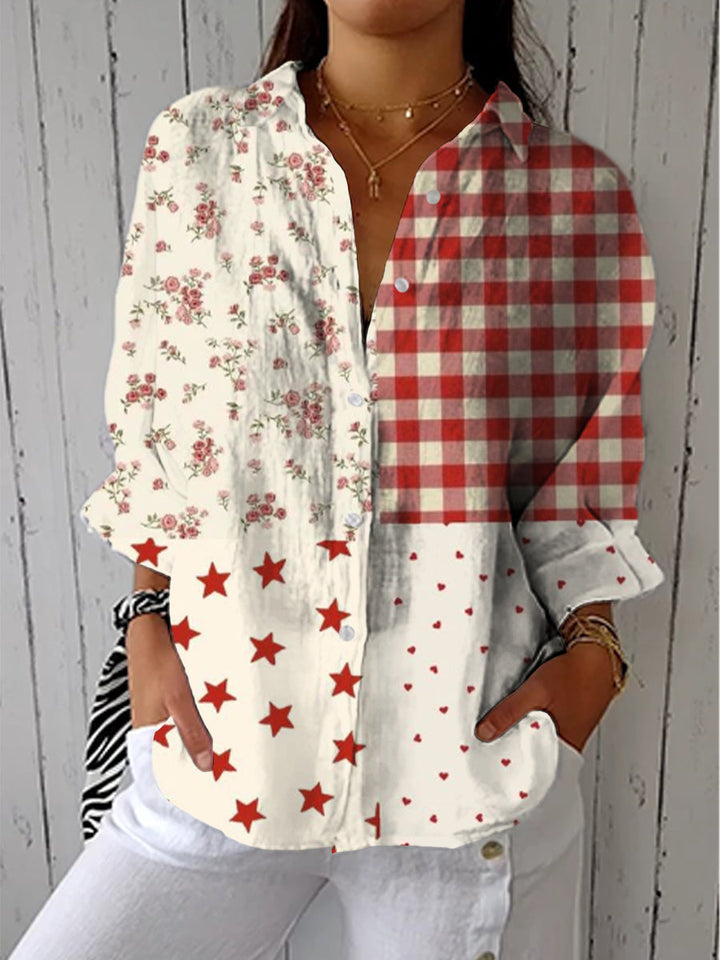 Elise | Rustic Patchwork Blouse