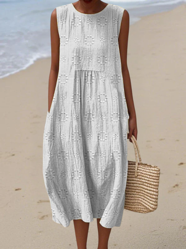 Embroidered Midi Dress in Rose™