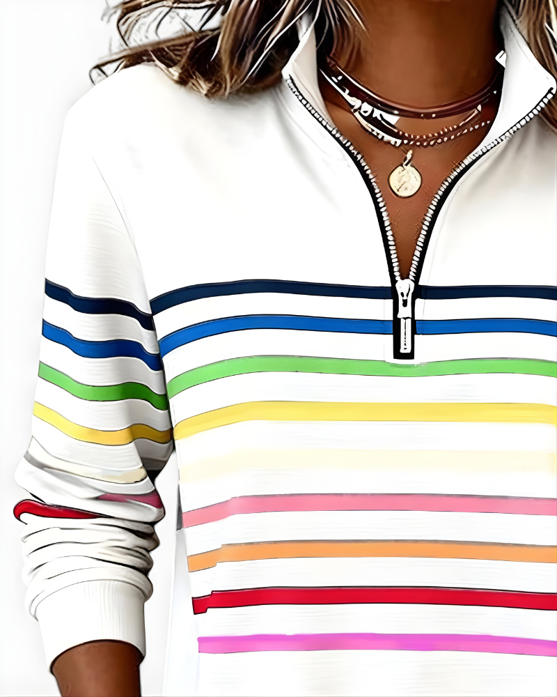 MARIS™ Top zip casual stripes