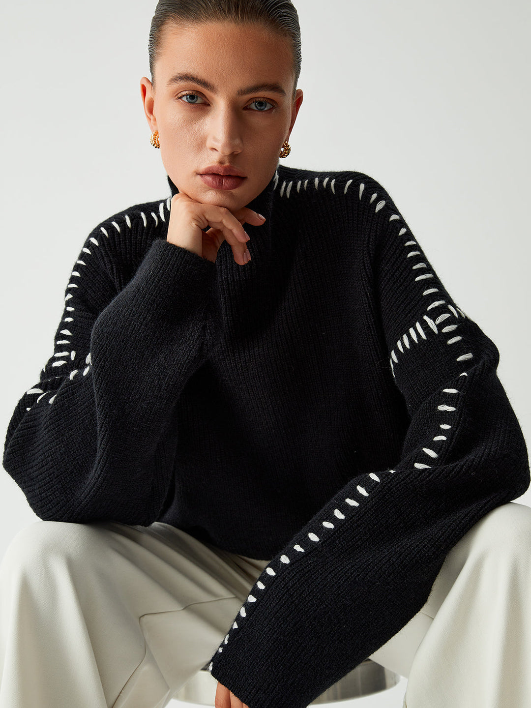 Oversized Mock Neck Sweater