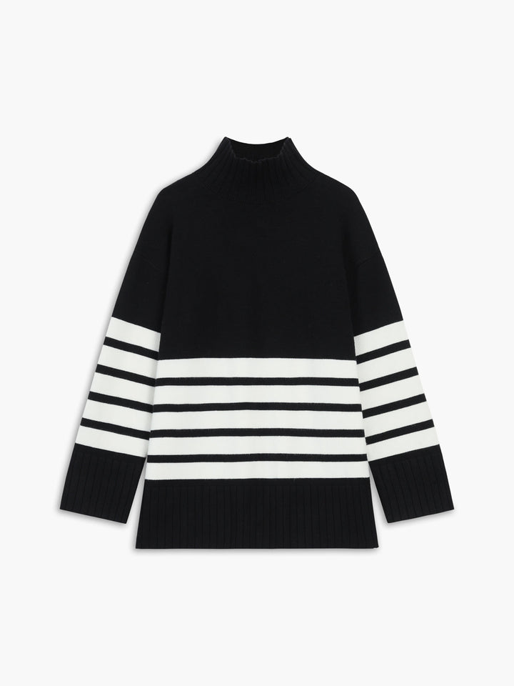 SOPHIA™ Mock Neck Knit striped classic