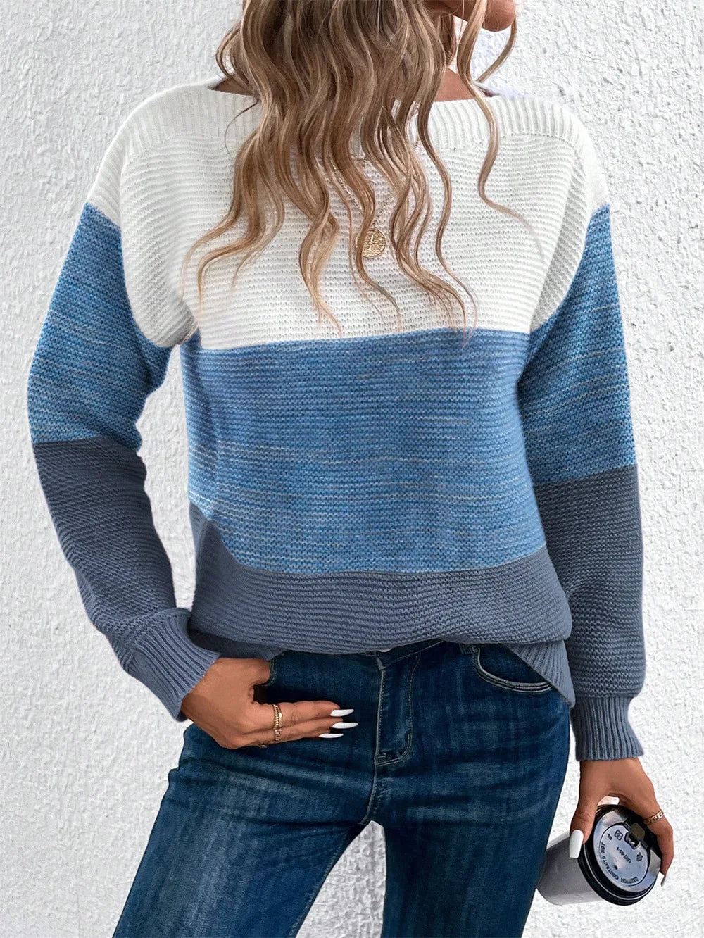SILVIA™ Patchwork Knit three-tone relaxed
