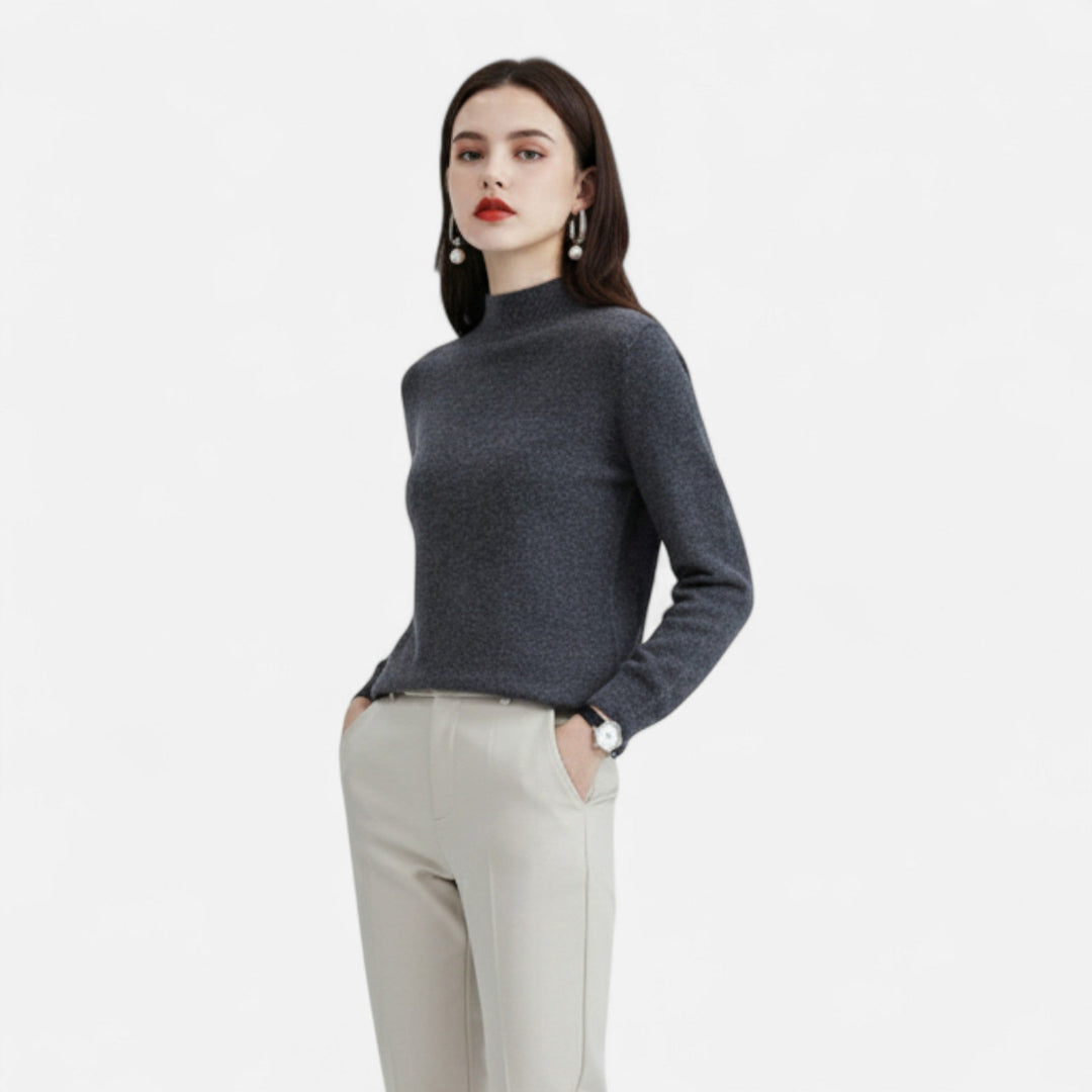 Women’s Soft Knit Mock Neck Sweater Long Sleeve
