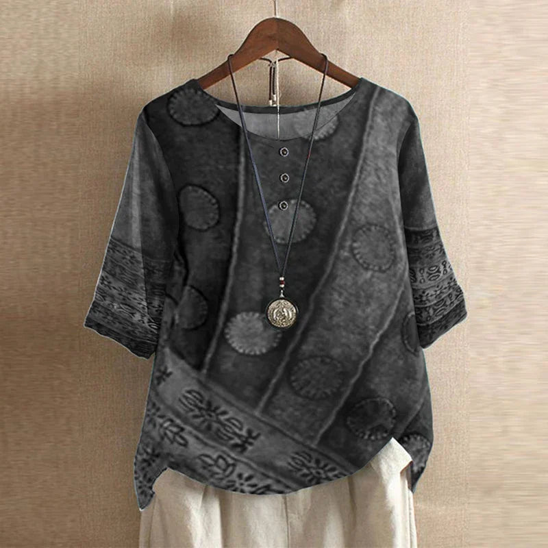 Women’s Vintage Floral Loose Fit  Boho Blouse