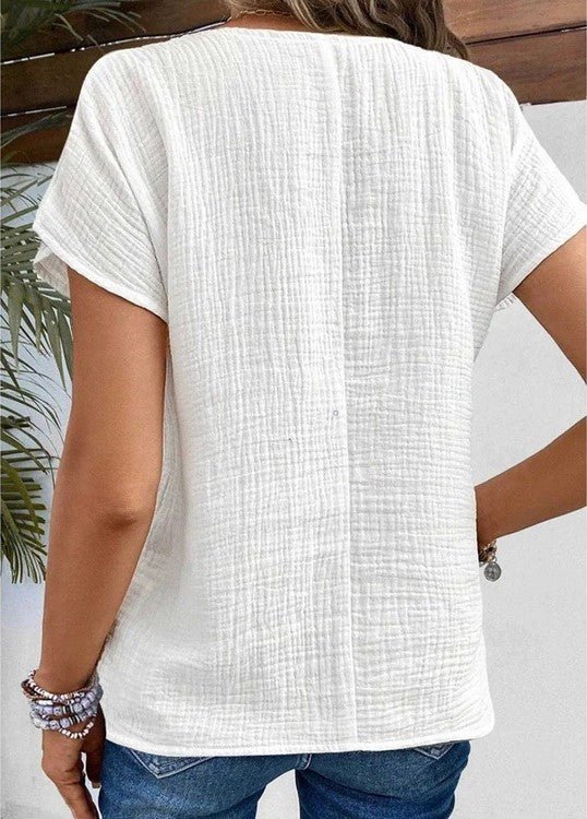 Celestine | Buttoned Cropped Women’s Blouse