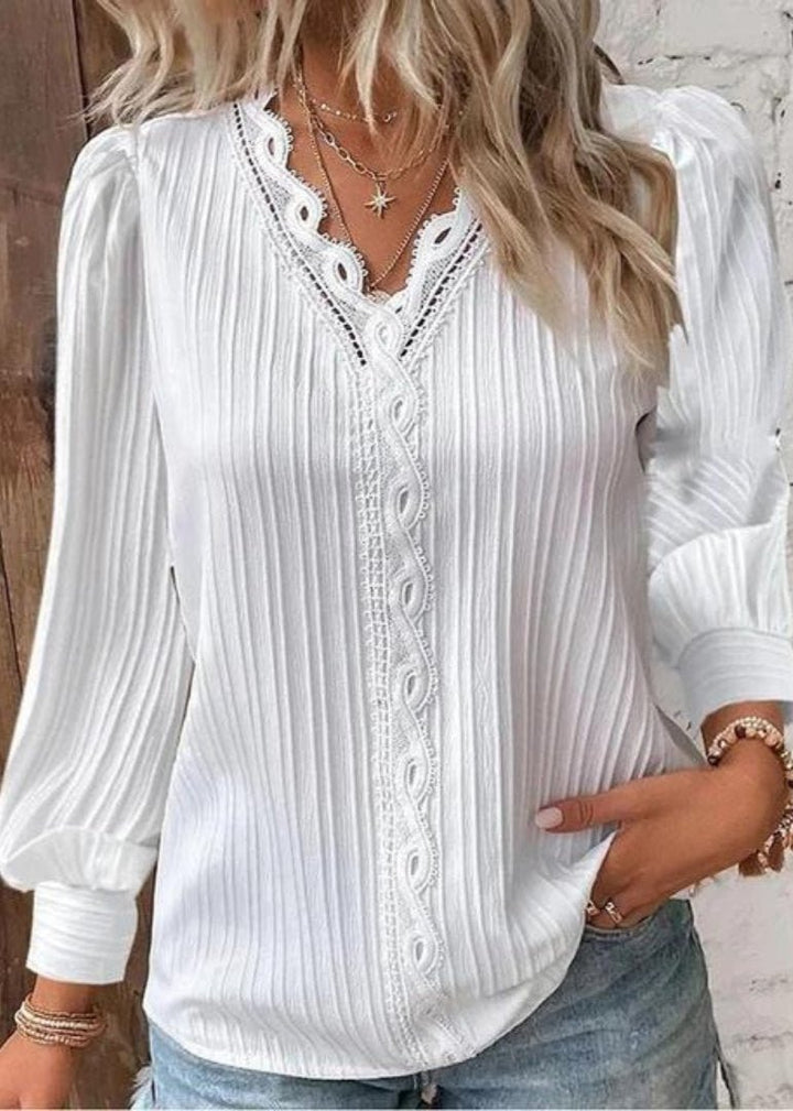 Celestine | Elegant Lace Detail Blouse