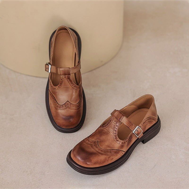Mira | Vintage T-Strap Flats