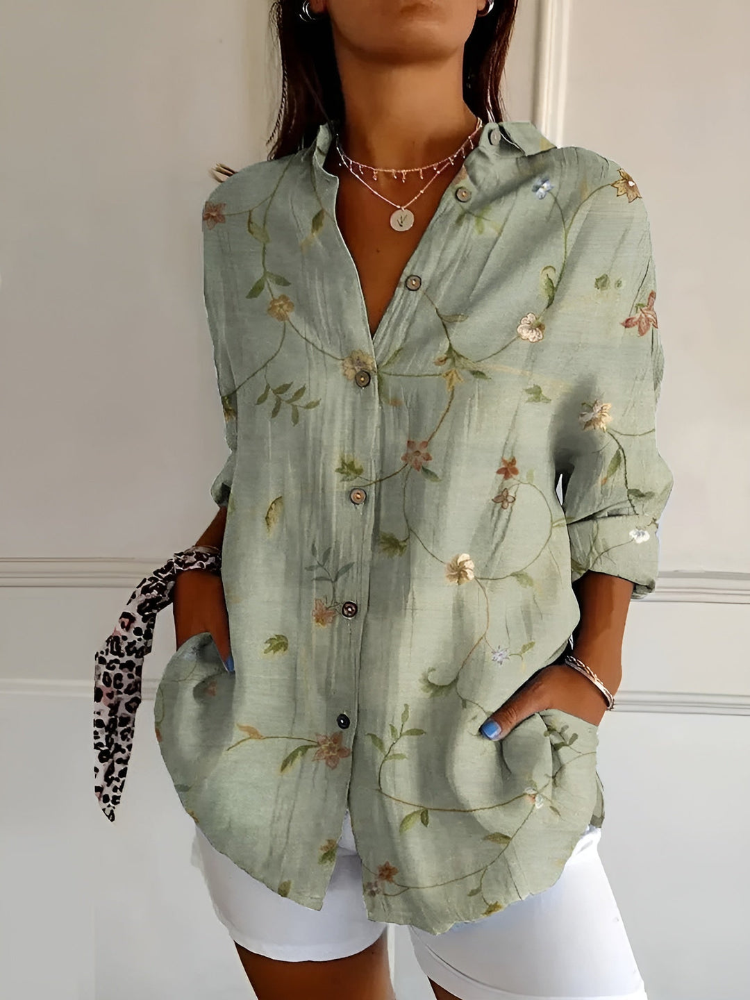 Maia | Floral Wave Print Cotton Top